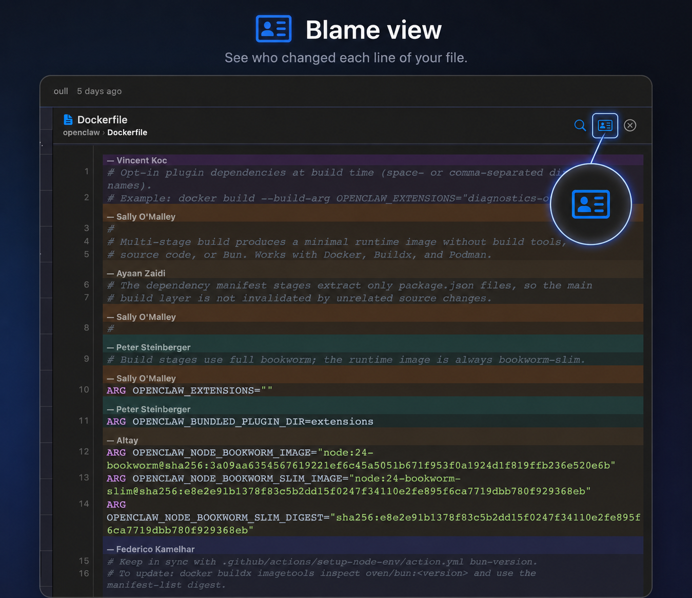 Blame view