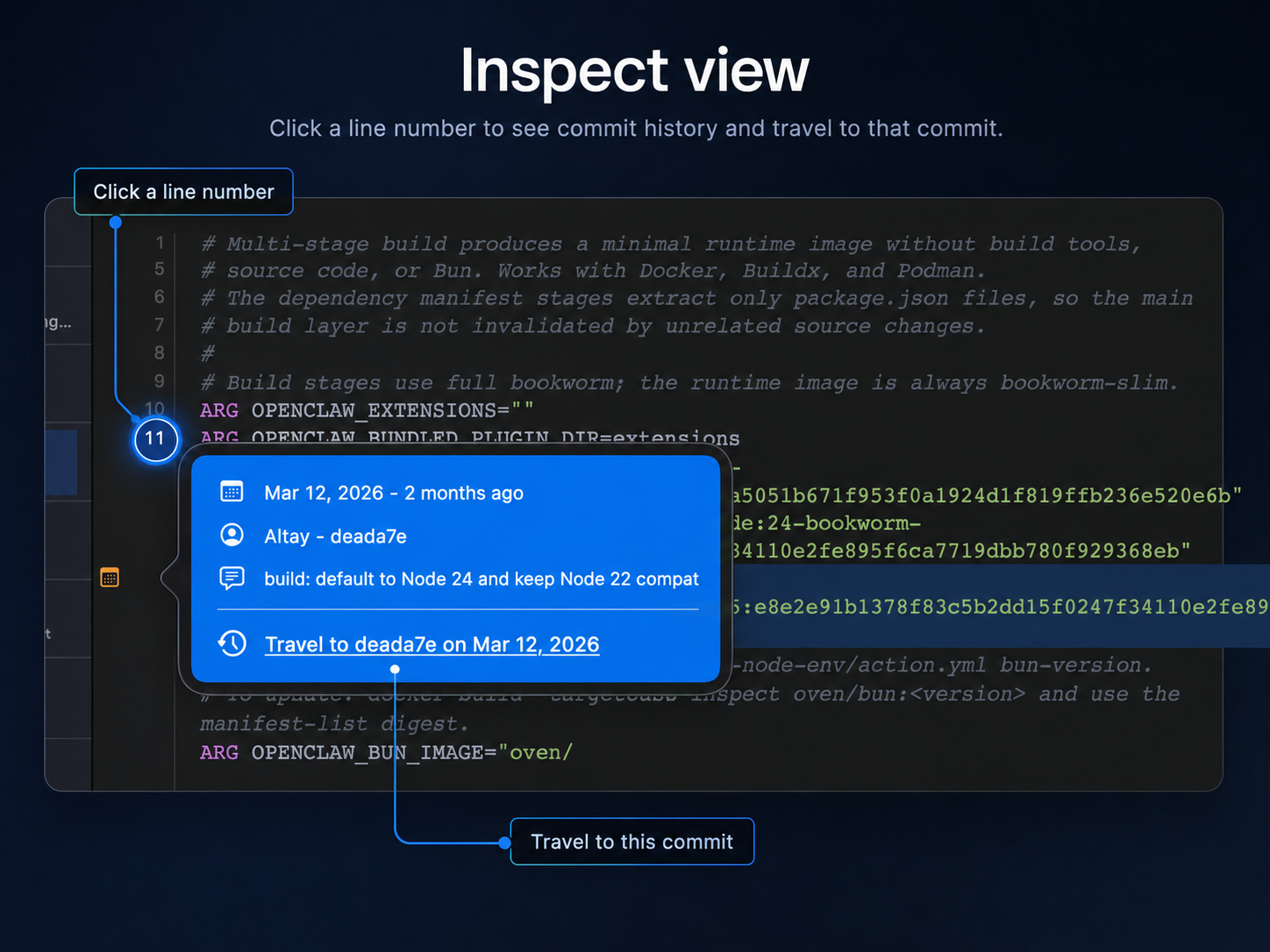 Inspect mode